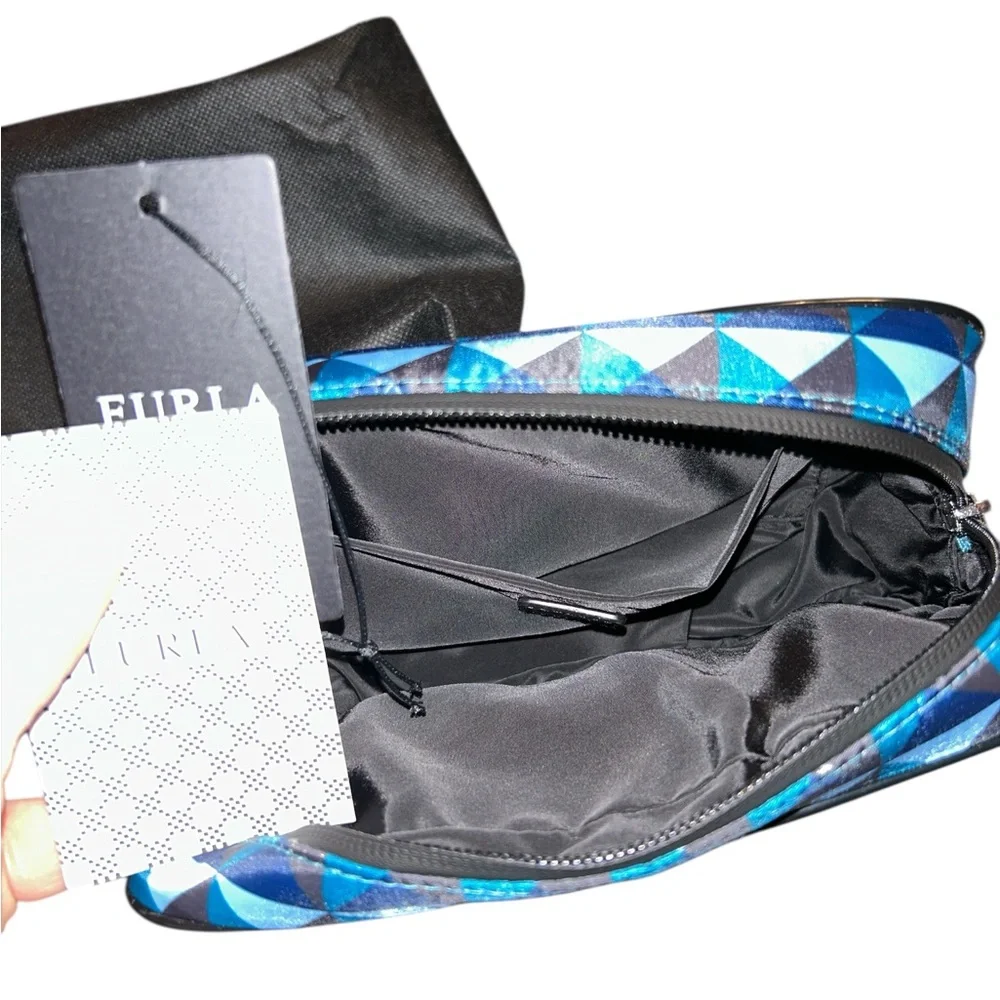 Furla  Geometric Blue and Brown Bag NWT